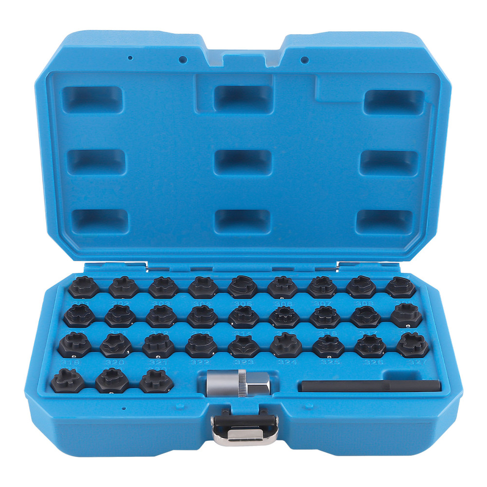 Anti-theft Wheel Lock Lug Nut Key Socket Set Remover Tool Kit compatible for Mercedes-Benz