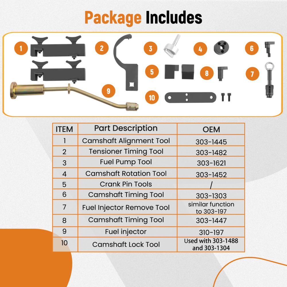 Camshaft Engine Timing Tool Set compatible for Land Rover Jaguar V6 3.0L 303-1447 2003-2016