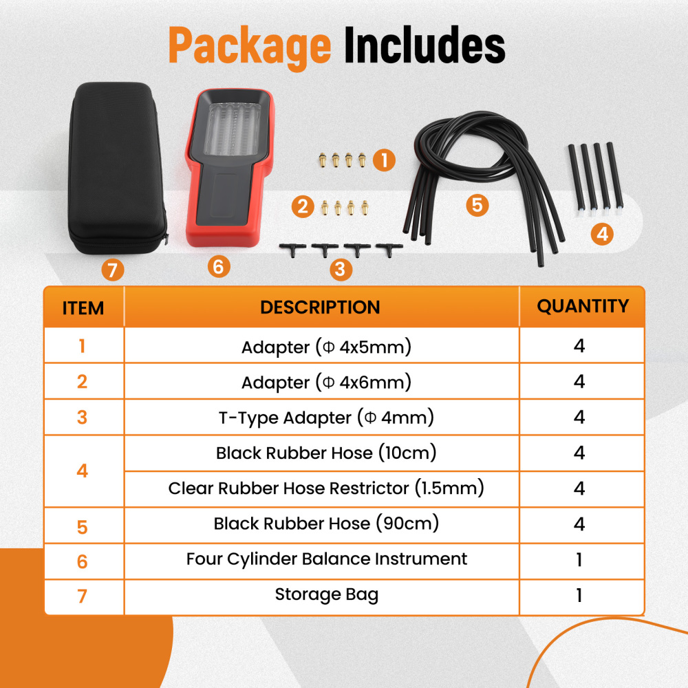 Universal 4-Cylinder Carburetor Synchronizer for Motorcycle Carb Balancer Gauge
