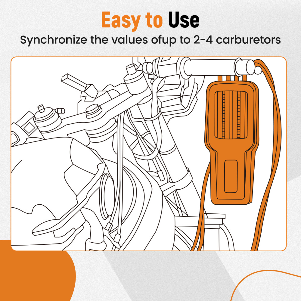 Universal 4-Cylinder Carburetor Synchronizer for Motorcycle Carb Balancer Gauge