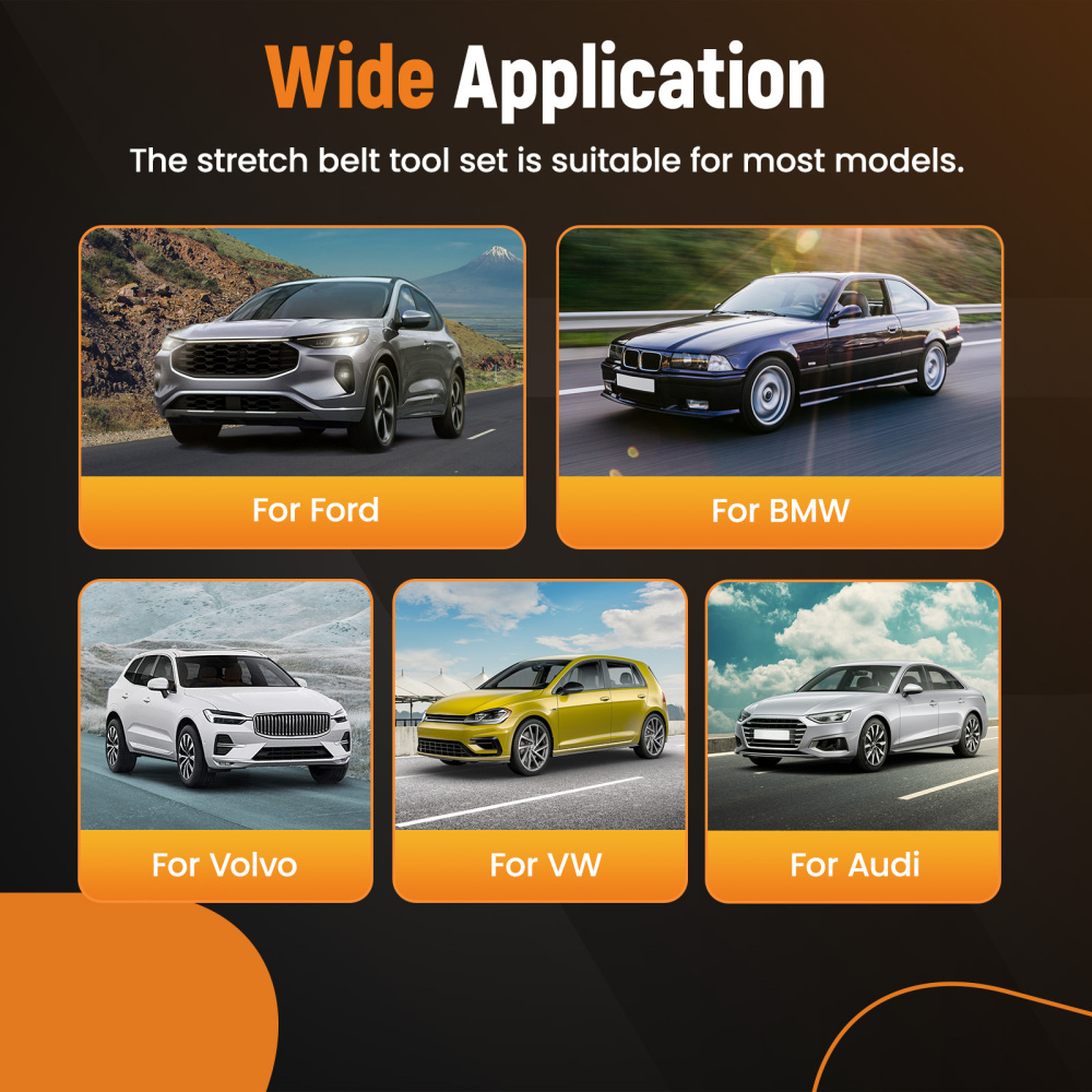 Auxiliary Stretch Belt Removal Installation Tool Set compatible for Mazda Ford BMW