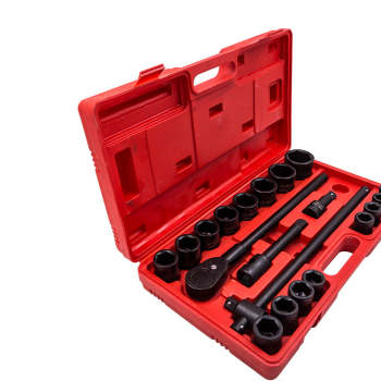 21PCS 3/4 inch 19-50mm Drive Deep Impact Socket Set Garage Repair Ratchets