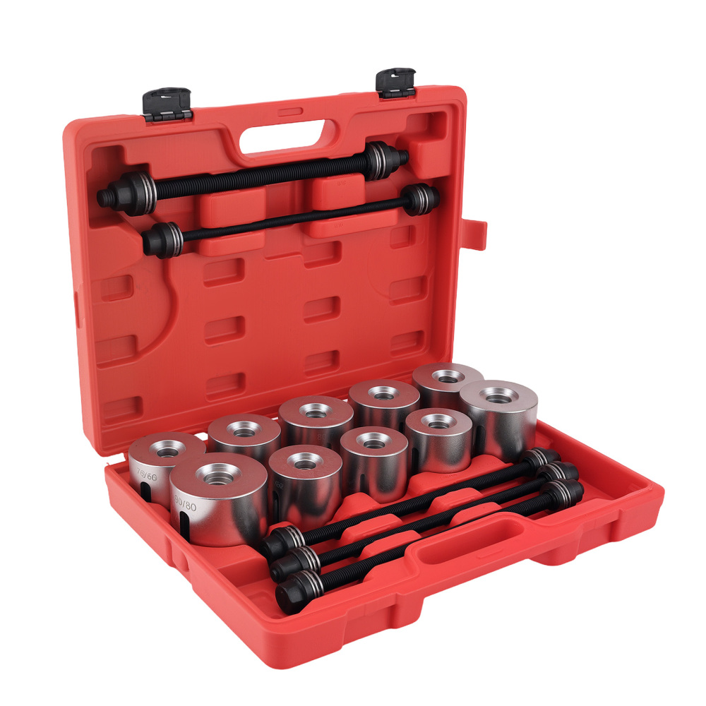 22PC Bearing Bush Removal Tool Set for Workshop Press 34-80mm Sleeve Kit M10-M18