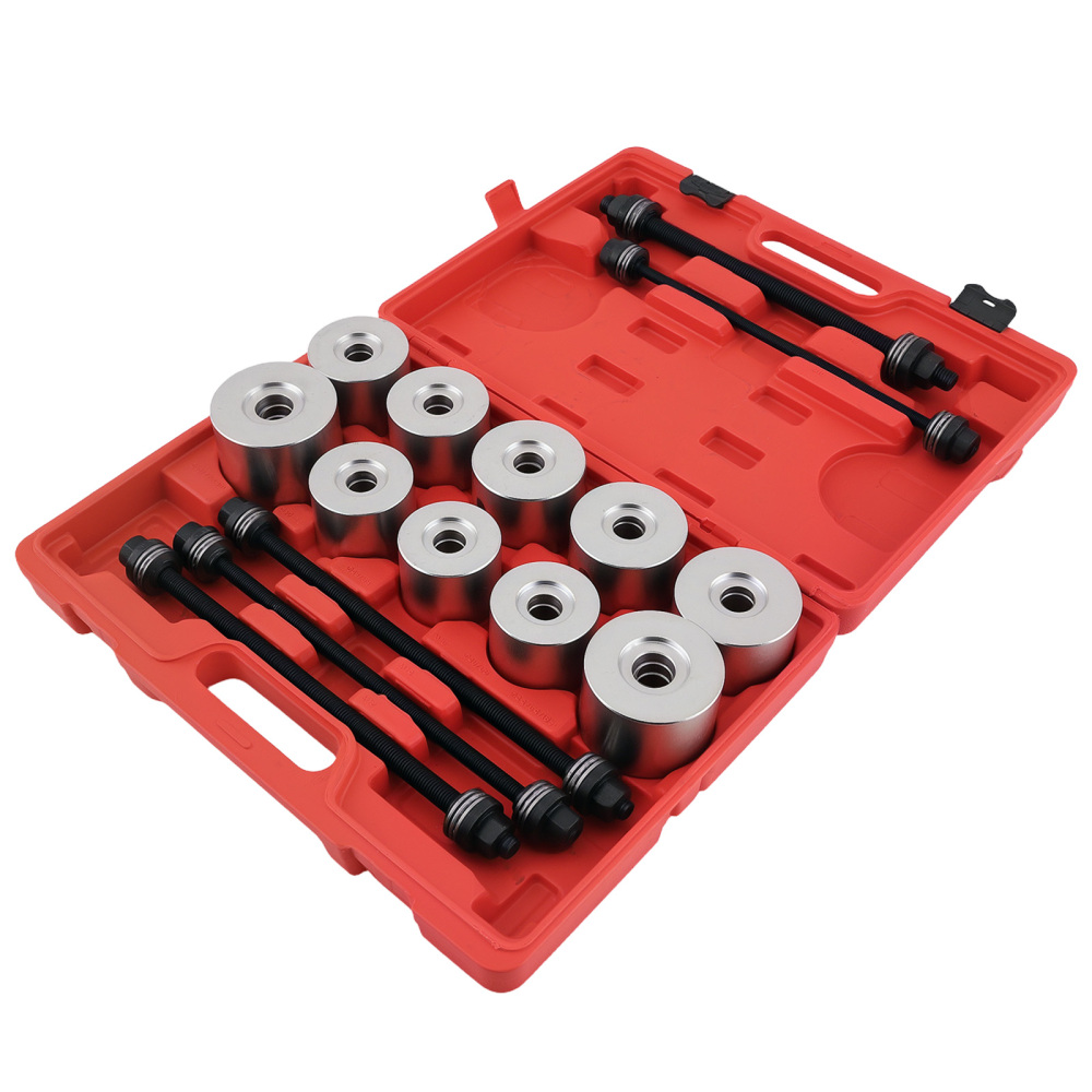 22PC Bearing Bush Removal Tool Set for Workshop Press 34-80mm Sleeve Kit M10-M18