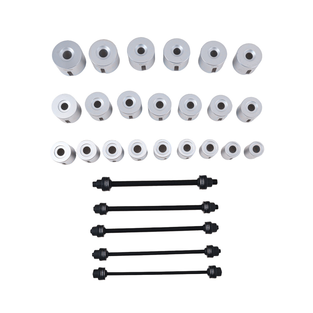 22PC Bearing Bush Removal Tool Set for Workshop Press 34-80mm Sleeve Kit M10-M18