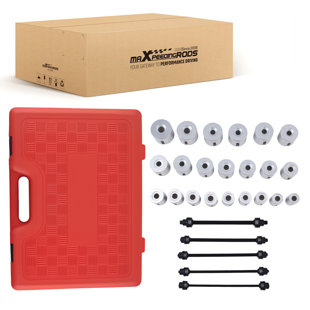 22PC Bearing Bush Removal Tool Set for Workshop Press 34-80mm Sleeve Kit M10-M18