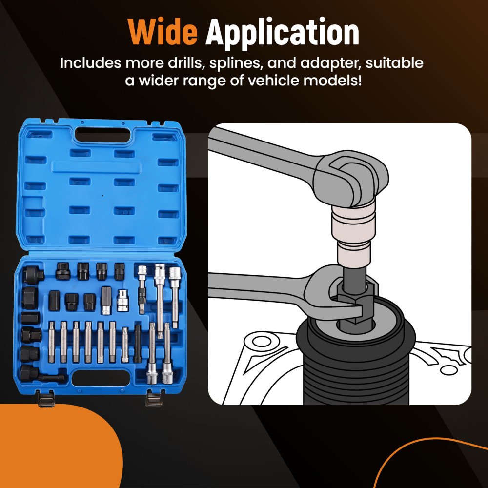 Alternator Pulley Remove Install Tool Kit Freewheel Pulley Remover Universal