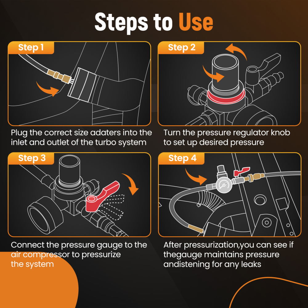 Turbo System Leakage Tester Set Turbo Boost Leak Tester Turbo System Boost Press
