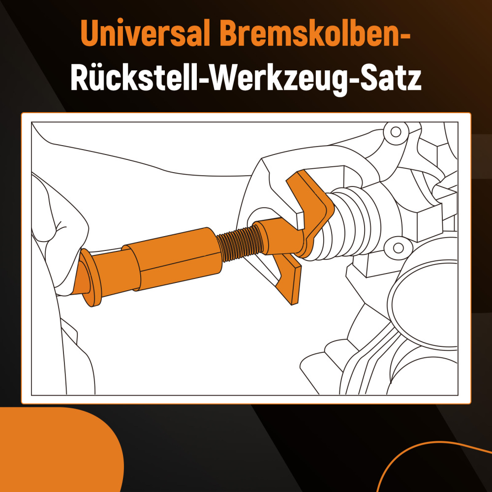 Tools Universal, tool set for resetting brake pistons, 8 x 150.2296