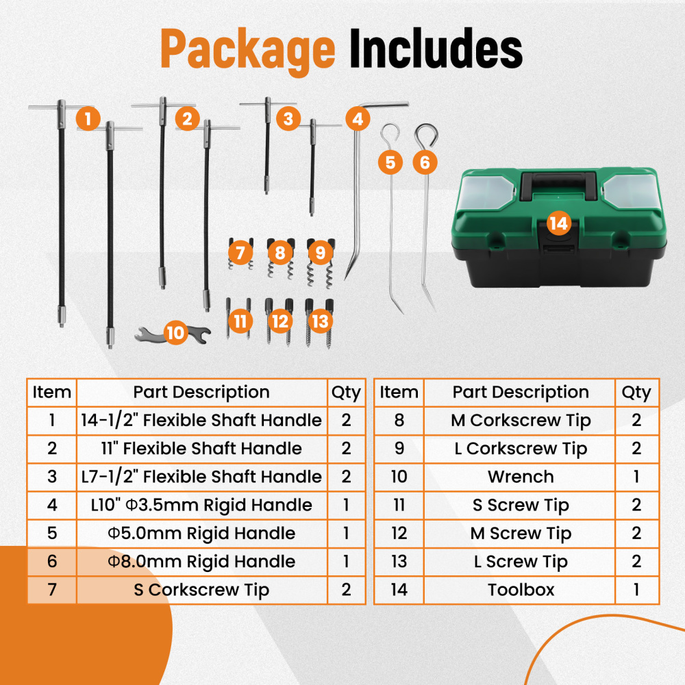 23pcs Flexible Stainless Steel Packing Tool Set Packing Extractor Set Kit New