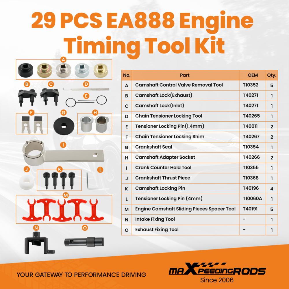 Engine Camshaft Sliding Pieces Spacer Tool compatible for VW Audi A3 quattro T40098
