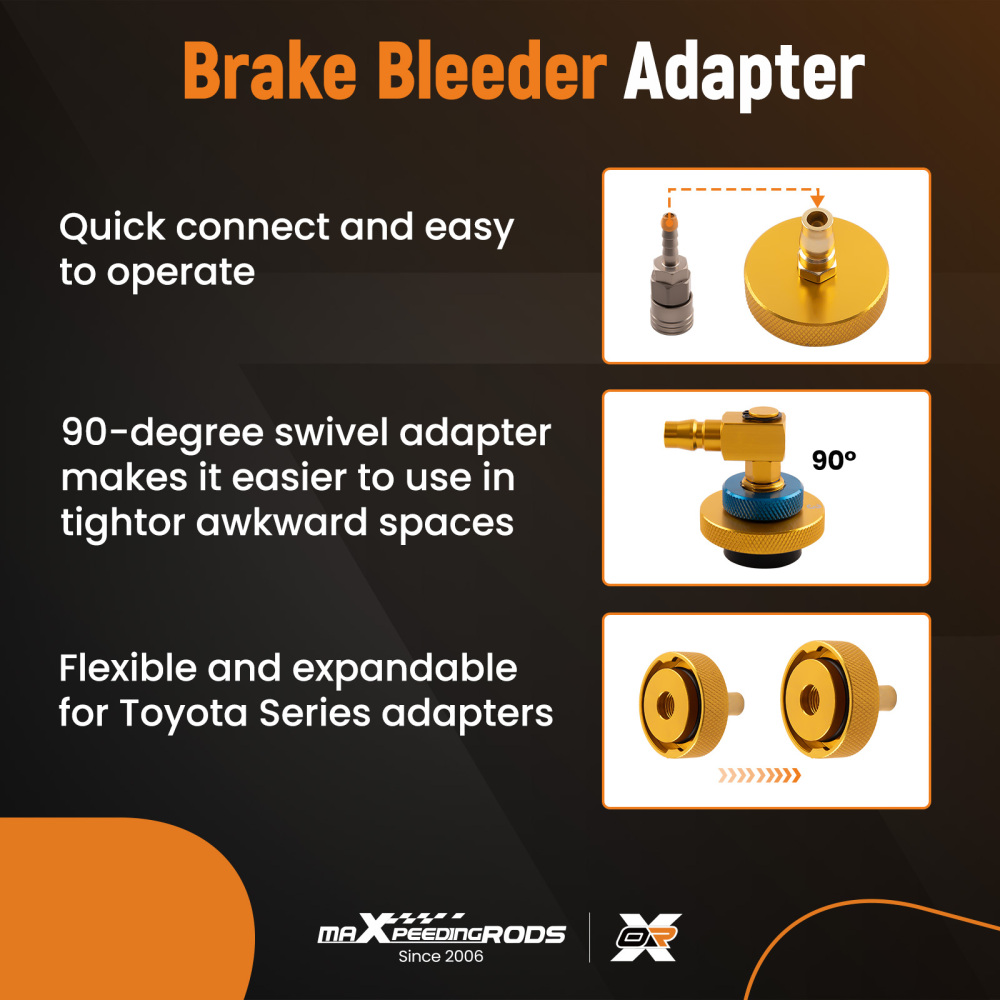 17* Brake Master Cylinder Bleeder Adaptors Set Brake Fluid Bleeder Adapter Kit
