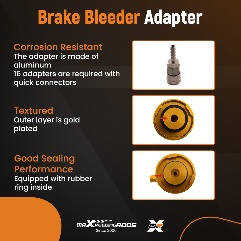 17* Brake Master Cylinder Bleeder Adaptors Set Brake Fluid Bleeder Adapter Kit