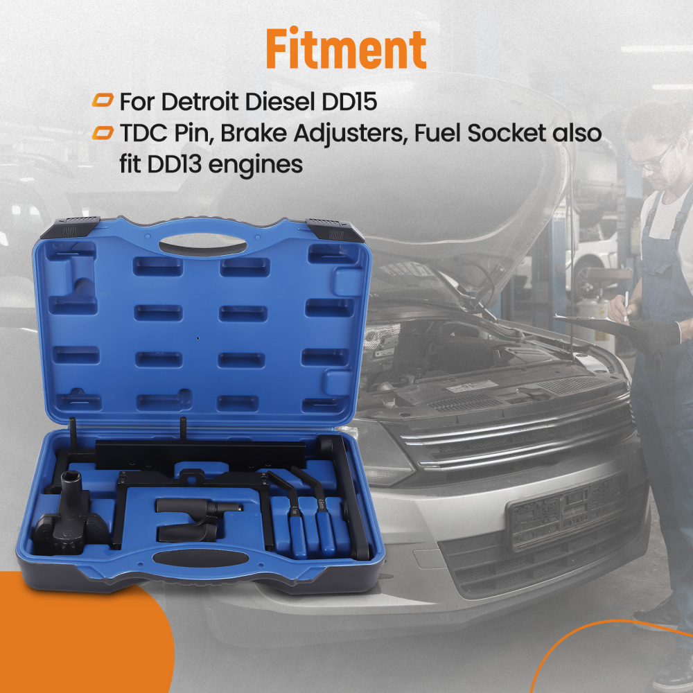 9PCS Engine Timing Tool Kit for Detroit Diesel DD15 DD13 with Storage compatible for Case