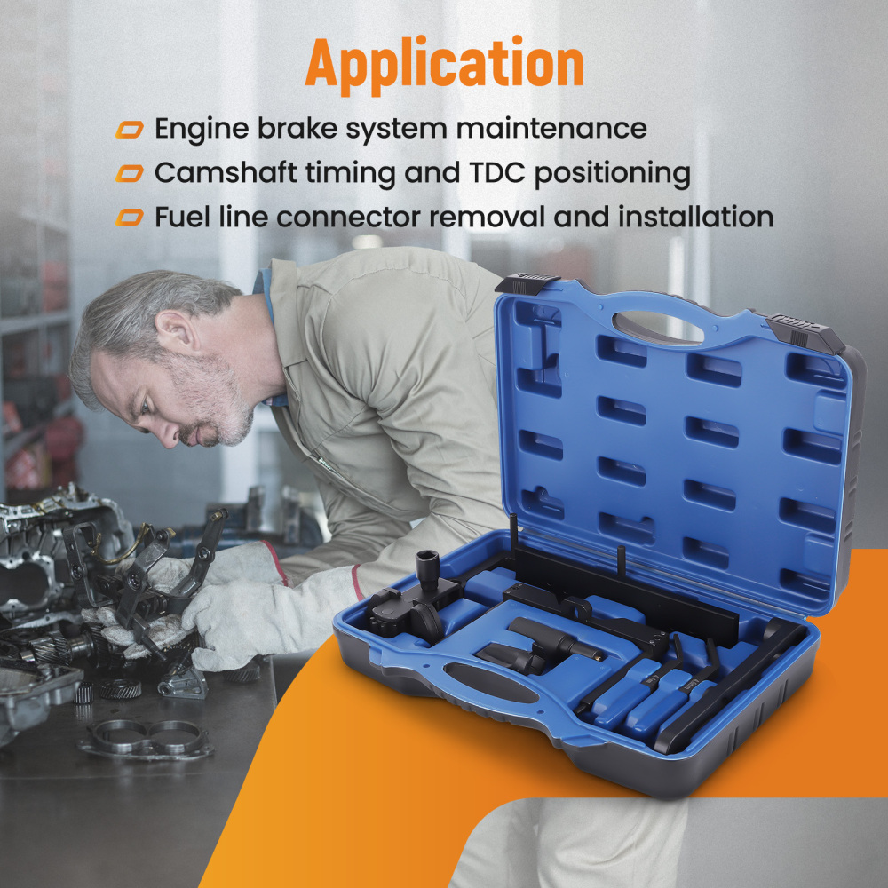 9PCS Engine Timing Tool Kit for Detroit Diesel DD15 DD13 with Storage compatible for Case