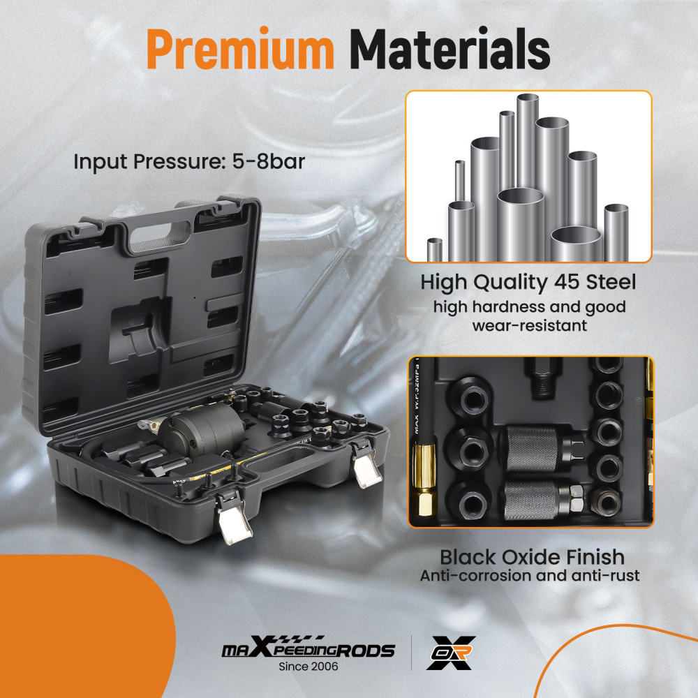 Diesel Injector Puller Pneumatic Injector Extractor Puller Tool Kit  19 Adapters