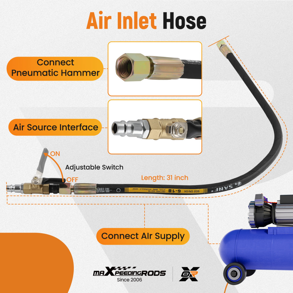 Diesel Injector Puller Pneumatic Injector Extractor Puller Tool Kit  19 Adapters