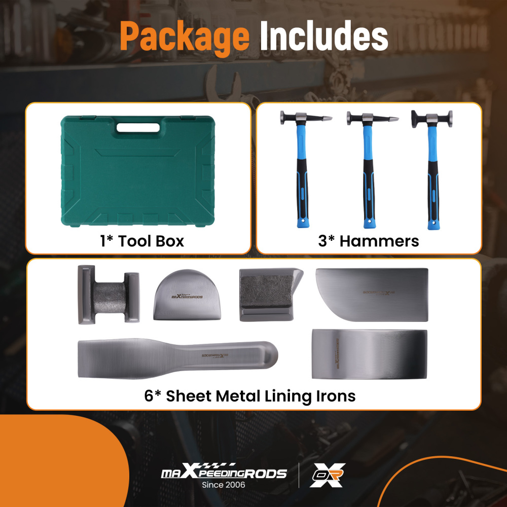 9Pcs/Set Auto Body Panel Fender Hammer Dolly Set Sheet Metal Auto Repair Tool