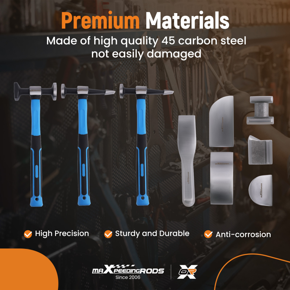 9Pcs/Set Auto Body Panel Fender Hammer Dolly Set Sheet Metal Auto Repair Tool