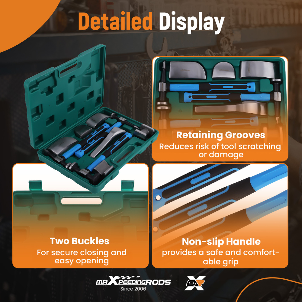 9Pcs/Set Auto Body Panel Fender Hammer Dolly Set Sheet Metal Auto Repair Tool