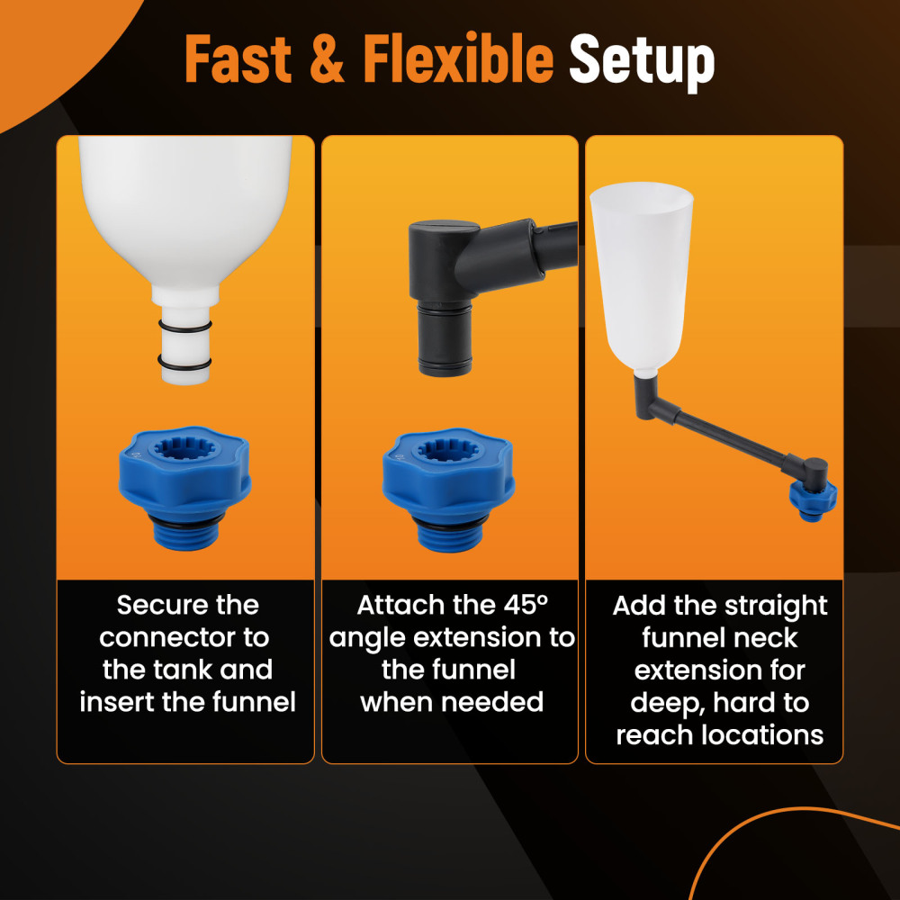 21pcs Automotive Engine Oil Dispenser Funnel Kit with 15 Adapters