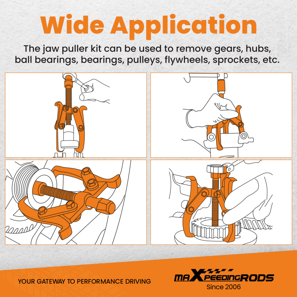 Gear Hub Pulley Puller Bearing Separator 23 Jaw 3 4 6 8 Gear Puller Set
