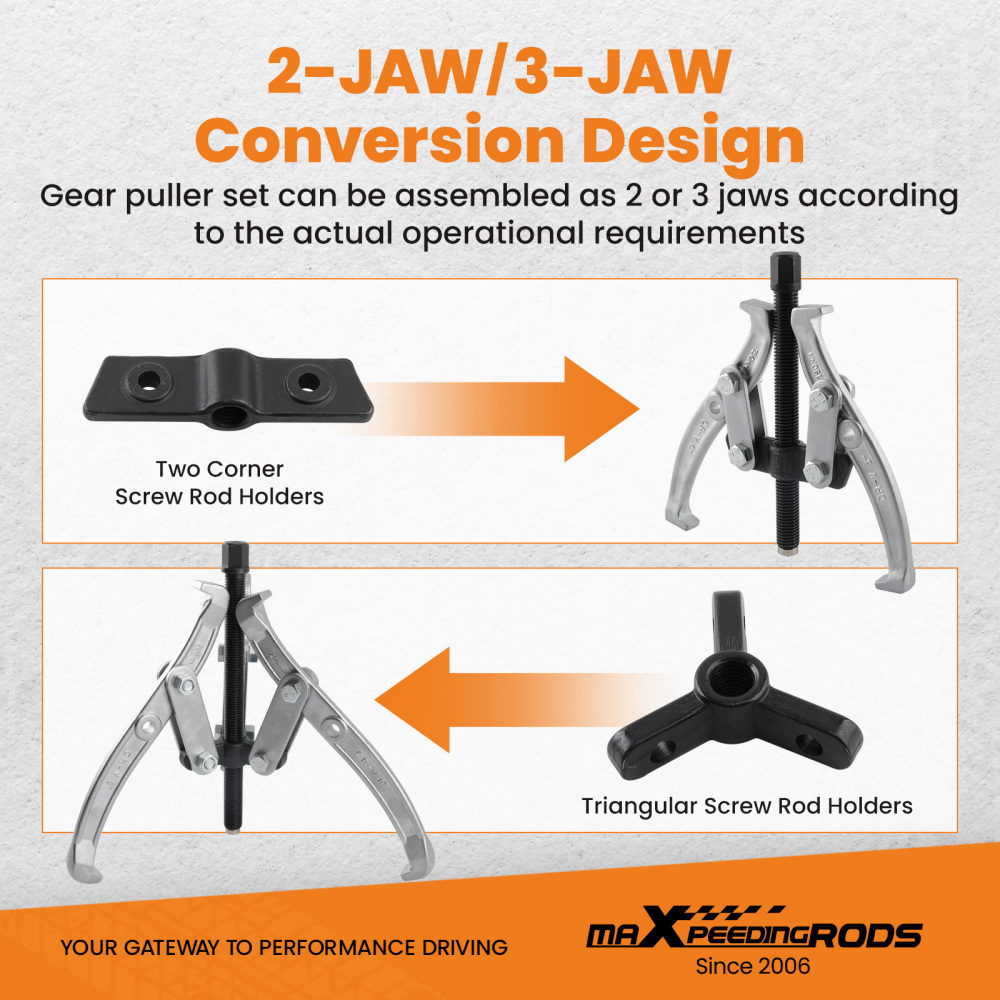 Gear Hub Pulley Puller Bearing Separator 23 Jaw 3 4 6 8 Gear Puller Set