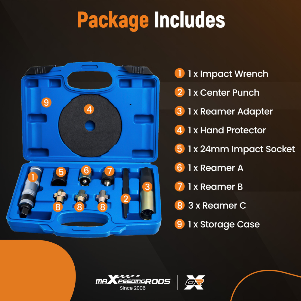 Universal Locking Wheel Nut Removal Master Tool Kit Removes Spin Locking Nut