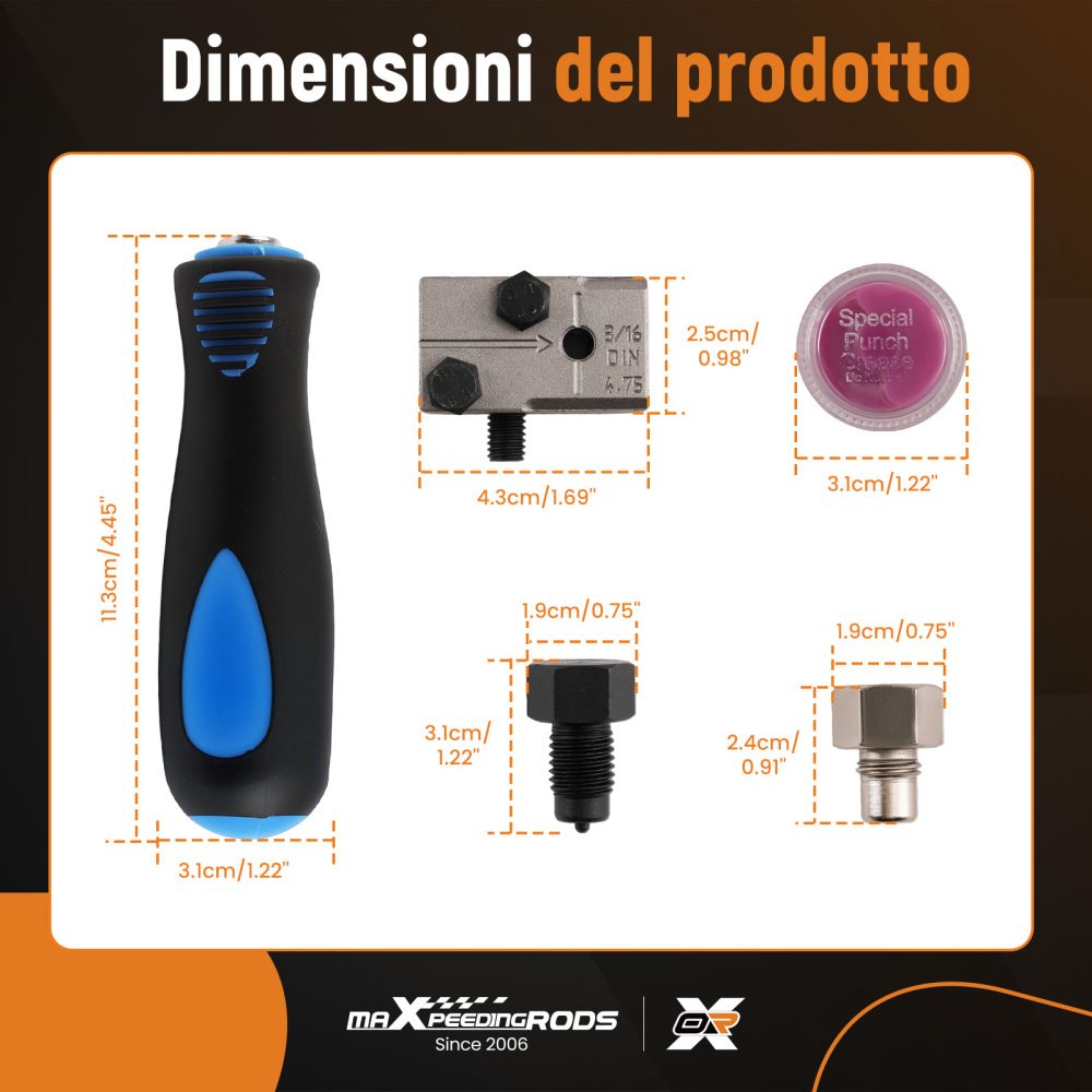 Bordatrice Professionale Tubi Freno 4,75mm Acciaio for Officina Auto