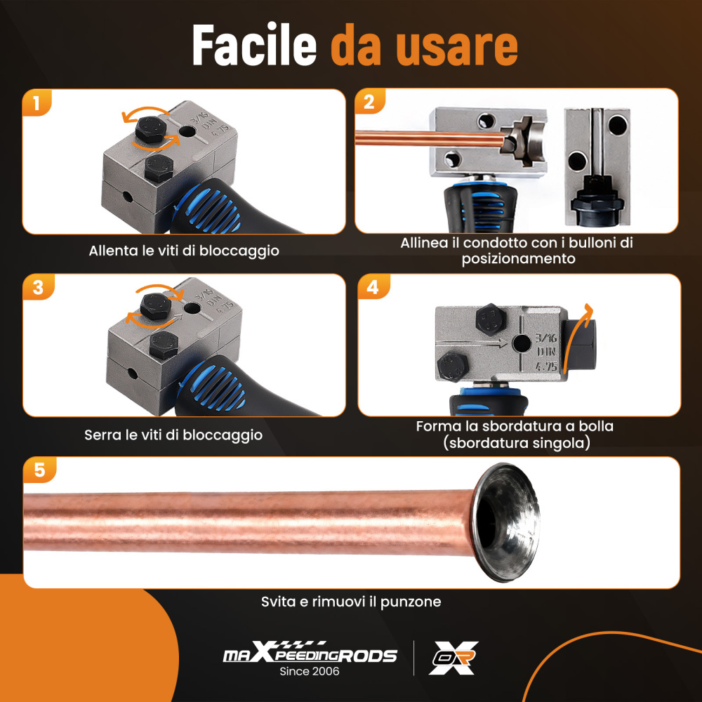 Bordatrice Professionale Tubi Freno 4,75mm Acciaio for Officina Auto