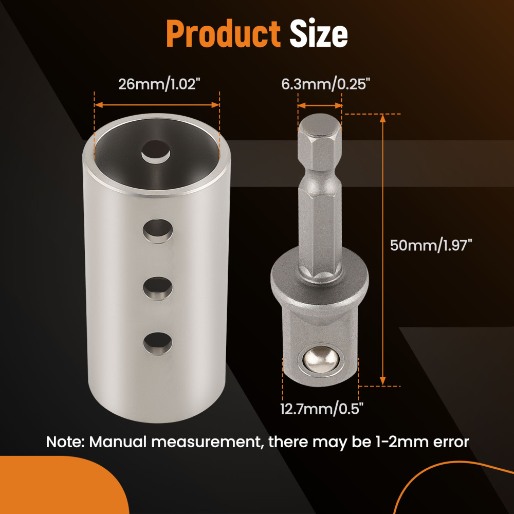 Steel Trailer Jack Electric Drill Adapter with a 1/2 in Socket Adapter Bit
