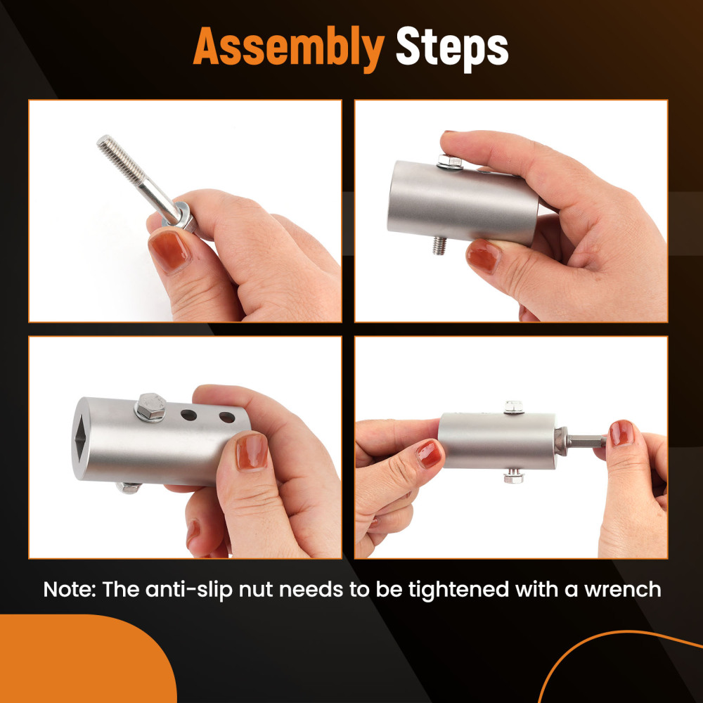 Steel Trailer Jack Electric Drill Adapter with a 1/2 in Socket Adapter Bit