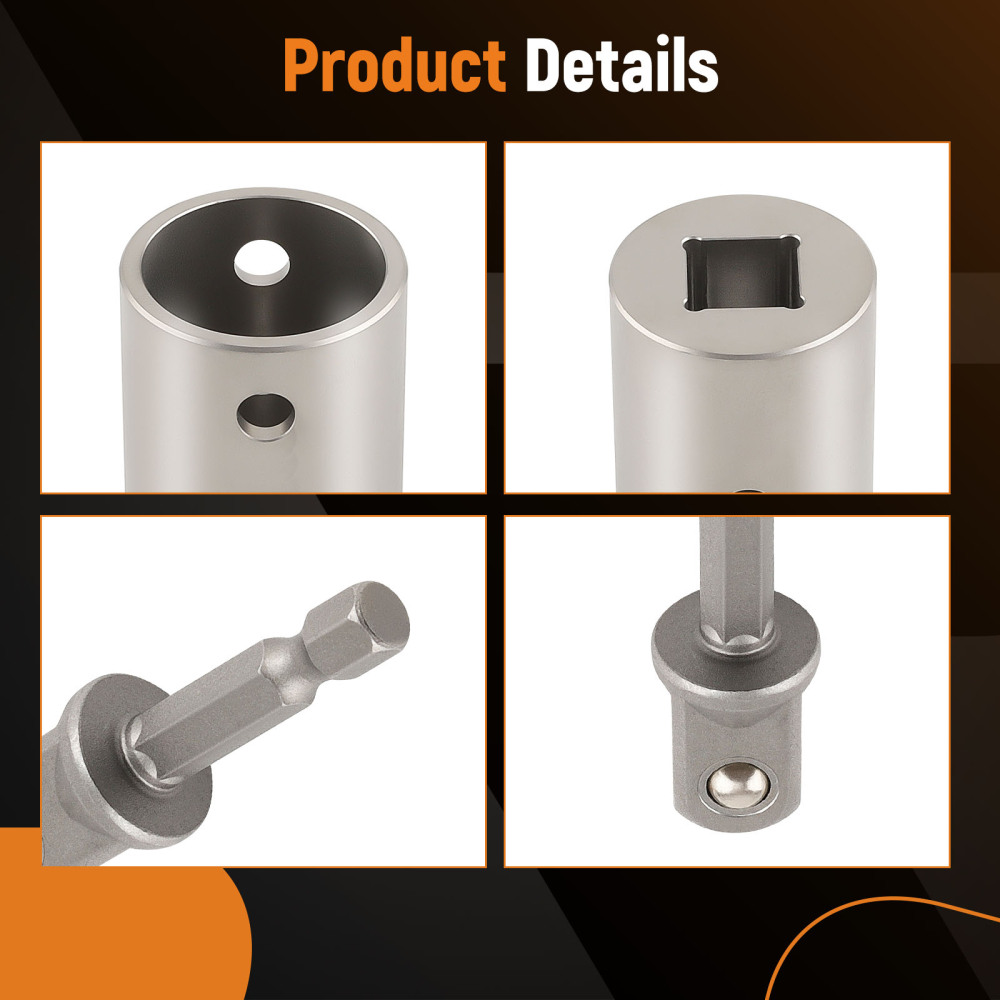 Steel Trailer Jack Electric Drill Adapter with a 1/2 in Socket Adapter Bit