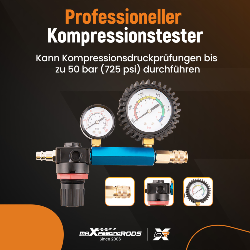 Compression Tester Pressure Loss Tester Diesel Petrol Engines Tester 50 Bar