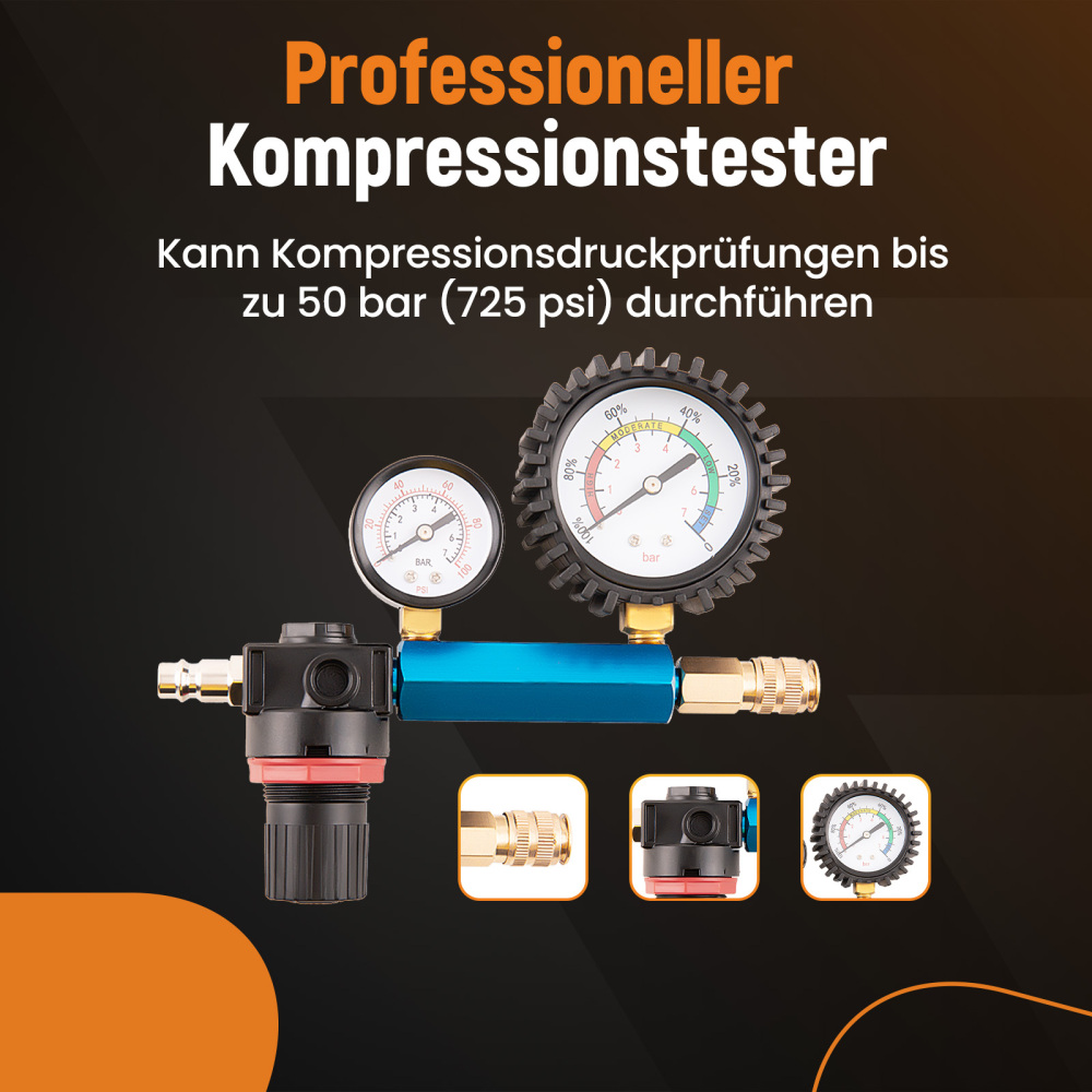 Compression Tester Pressure Loss Tester Diesel Petrol Engines Tester 50 Bar