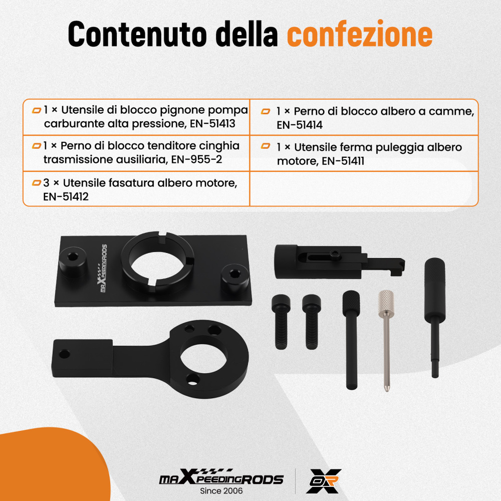 Kit Attrezzi Bloccaggio compatibile per Opel Insignia 2.0 CDTi EcoFLEX 2014-17 EN51413-2