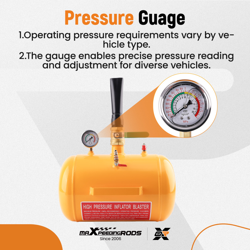 20L Tyre Inflator 5 Gallon Tank Air Tire Bead Seater Blaster Tyre Inflator Truck