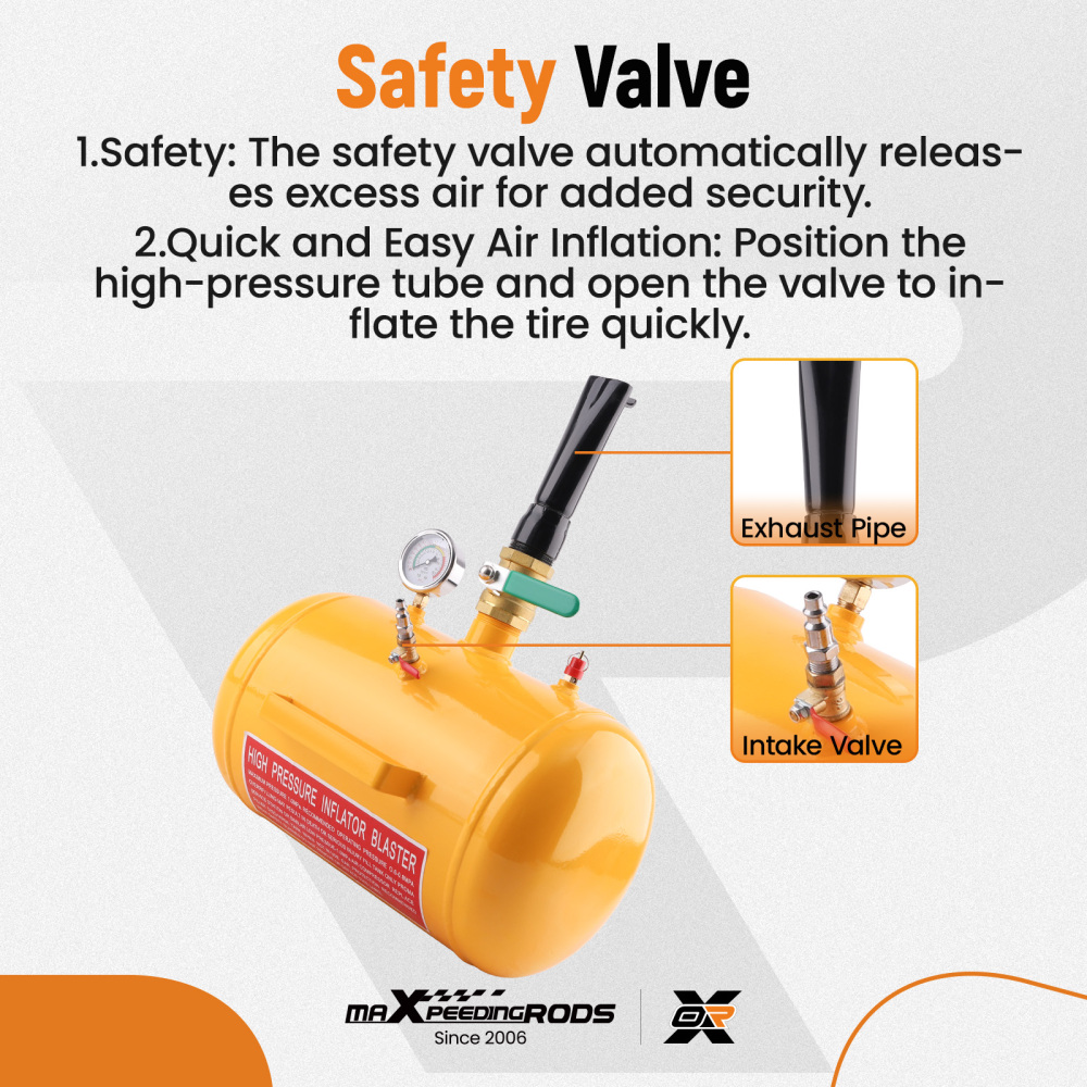 20L Tyre Inflator 5 Gallon Tank Air Tire Bead Seater Blaster Tyre Inflator Truck