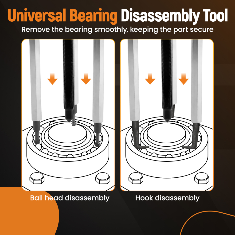 Bearing Disassembly Puller Inner Hole Puller Removal Tool Three-jaw Set New