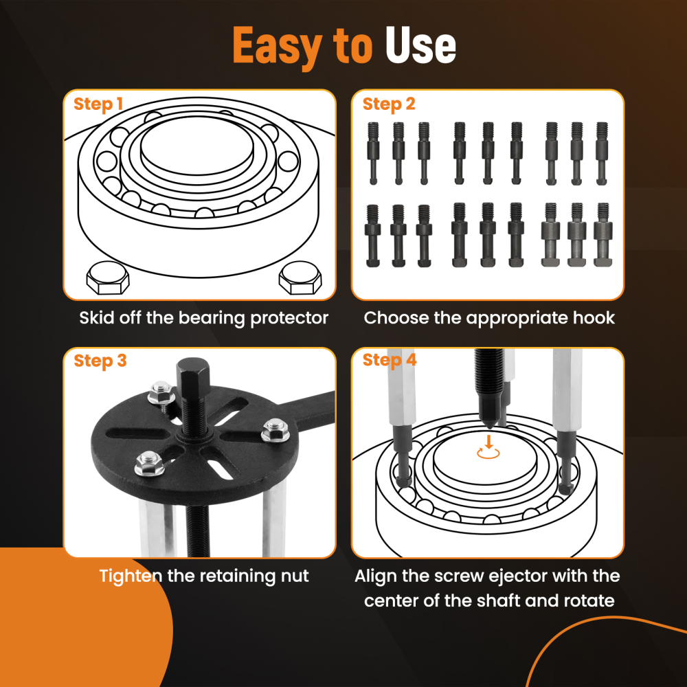 Bearing Disassembly Puller Inner Hole Puller Removal Tool Three-jaw Set New