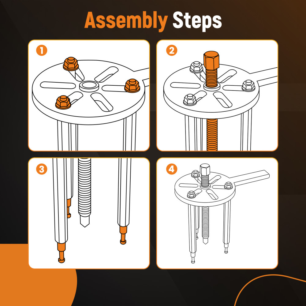 Bearing Disassembly Puller Inner Hole Puller Removal Tool Three-jaw Set New