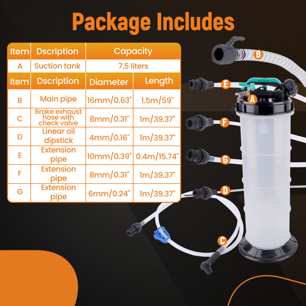 Pneumatic/Manual Fluid Extractor Pump  Automotive Oil Extractor Pump Oil Vacuum