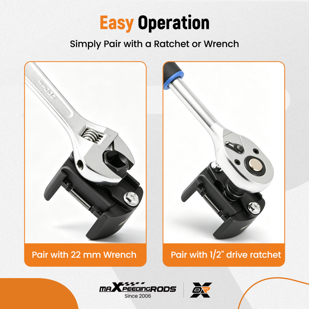 Adjustable Oil Filter Wrench 60-80mm 1/2 Square Drive Auto Removal Tool Steel