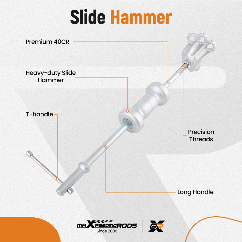 10-Way Slide Hammer 5lb Seal Bearing Puller Gear Remover Tool Set w/ Case