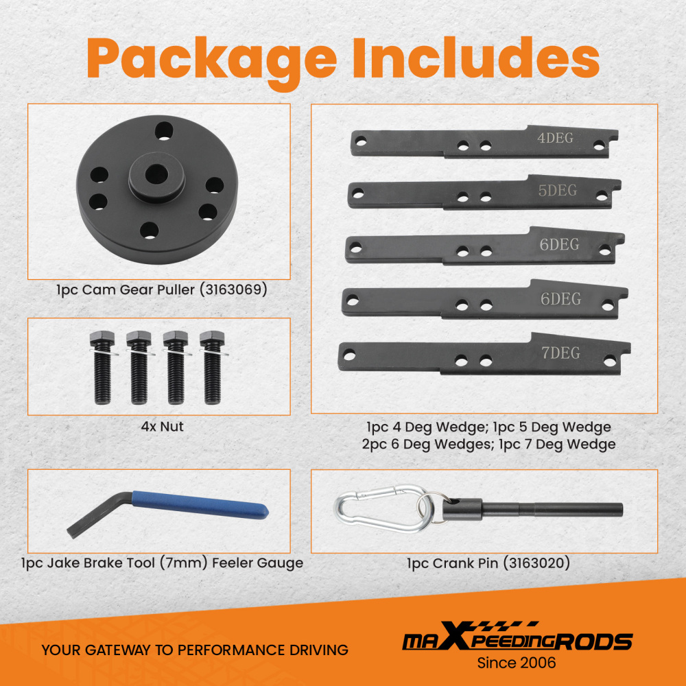 16PCS Cam Timing Tool Kit compatible for Cummins Engines 2007-2017 3163530