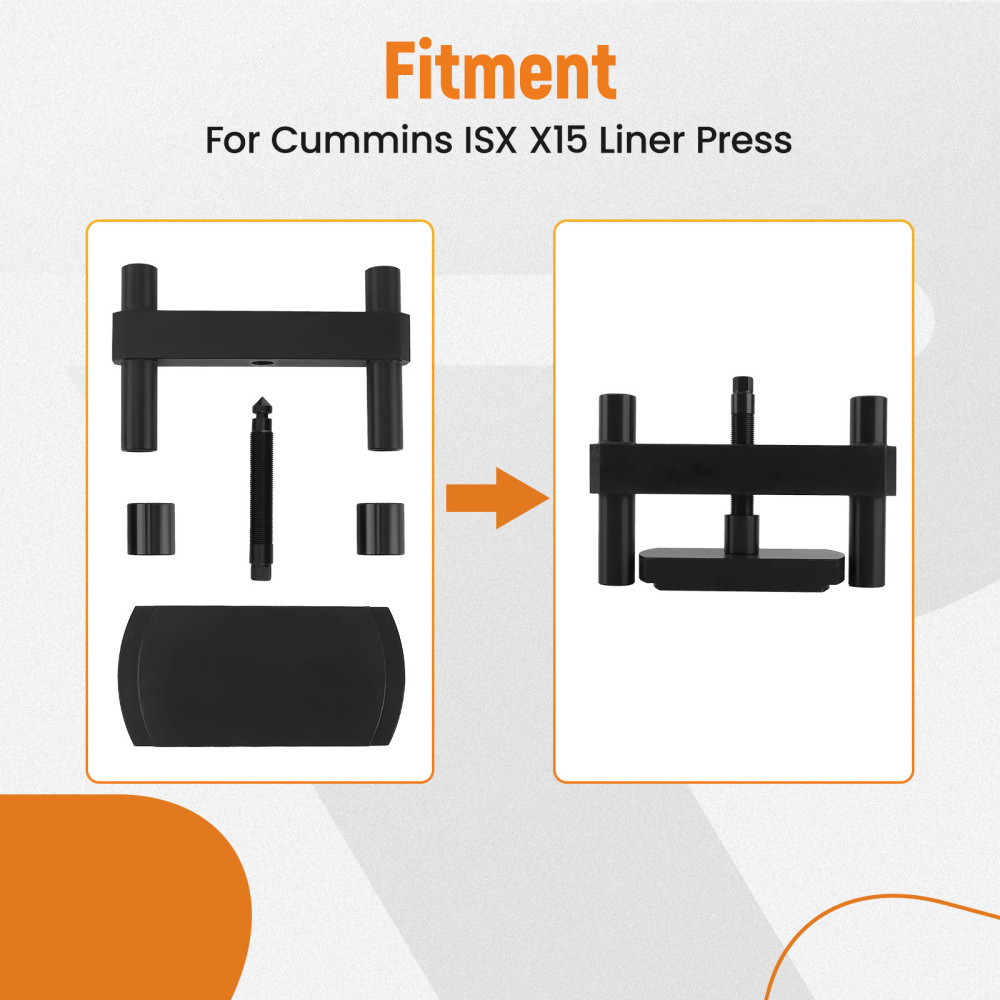 Cylinder Liner Press Installer Tool compatible for Cummins ISX X15 flat-top liner