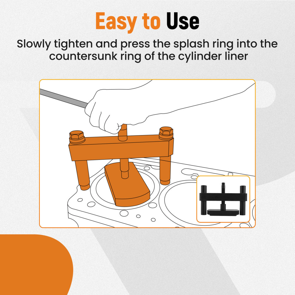 Cylinder Liner Press Installer Tool compatible for Cummins ISX X15 flat-top liner
