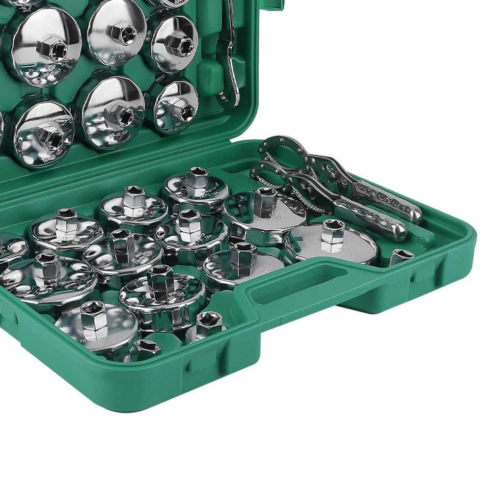 31PCS Auto Oil Filter Wrench SetCup Type 1/2 inch Drive Cap Removal Tool