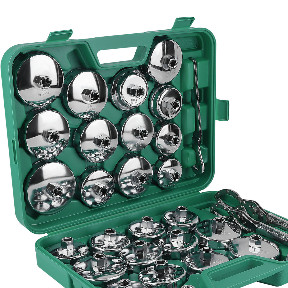 31PCS Auto Oil Filter Wrench SetCup Type 1/2 inch Drive Cap Removal Tool