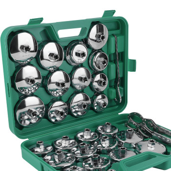 31PCS Auto Oil Filter Wrench SetCup Type 1/2 inch Drive Cap Removal Tool